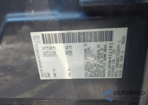 2011 Nissan Altima 2.5 S from USA, damaged, VIN 1N4AL2AP2BN451381